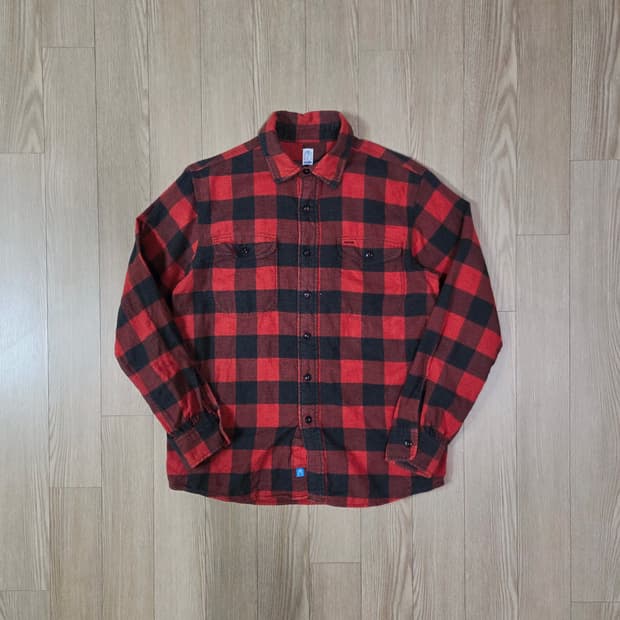 KATO 레드 체크 더블 포켓 플란넬 셔츠