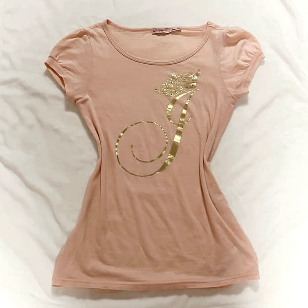 쥬시꾸뛰르 핑크 반팔 갸루 y2k