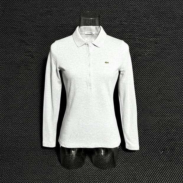 [S] Lacoste 라코스테 우먼즈 라이트그레이 긴팔 카라티