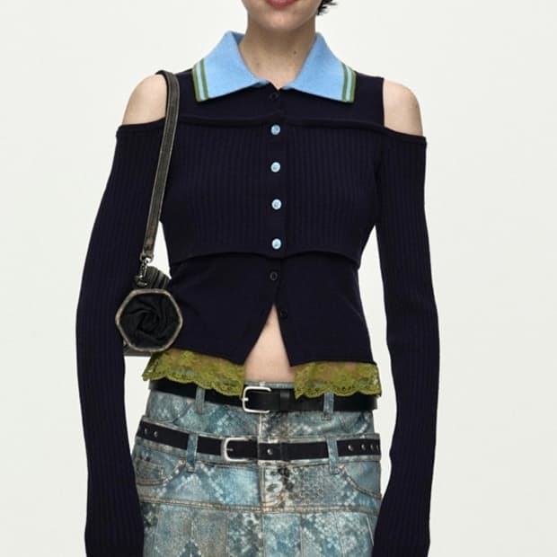 앤더슨벨 레이어드 오프숄더 칼라 탑 26ss S