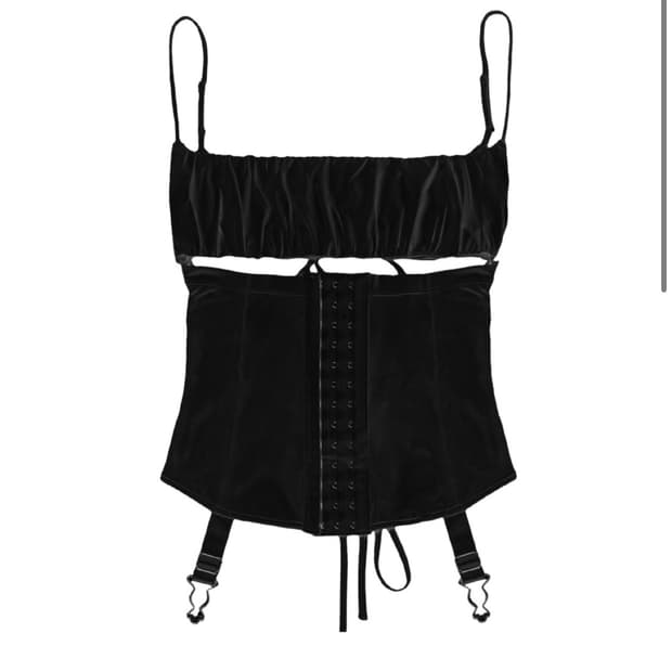 본네 bonnae Lace-up corset top (Black)