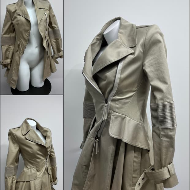 알렉신더 맥퀸 엘라스틱 사선 트렌치 코트