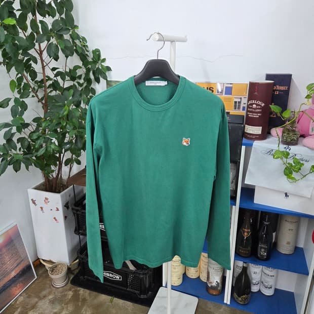 메종키츠네 폭스헤드 패치 롱슬리브 L