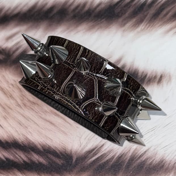 emo 펑크 스파이크 스터드 가죽 뱅글 팔찌