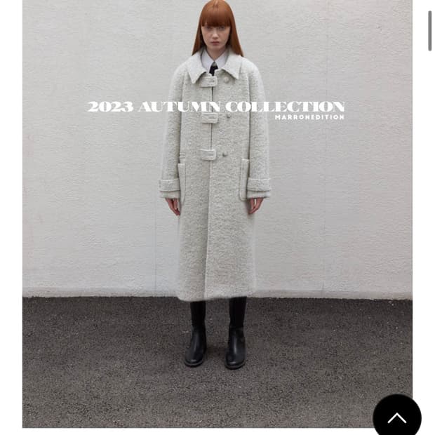 마론에디션 크림 멜란지 버클 벨티드 울코트