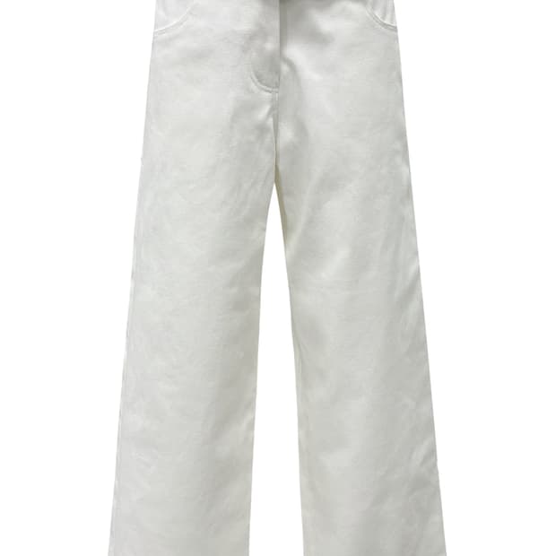 chemehc 체메씨 벨티드 보우 포켓 와이드 팬츠