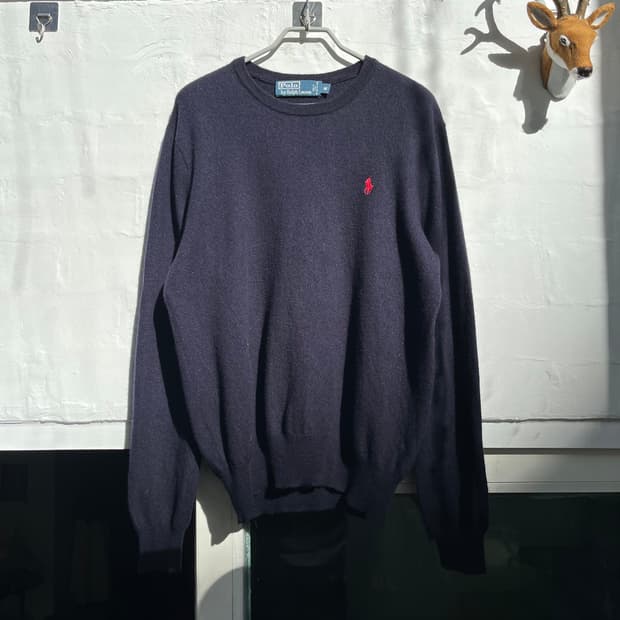 Polo by Ralph Lauren 메리노 울 네이비 니트 M