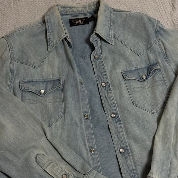 RRL 데님 웨스턴 셔츠 M