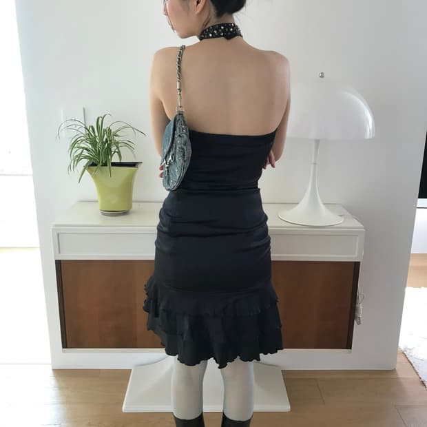 vintage halter neck beaded one-piece