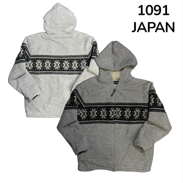  Japan North Sea Clothing 노르딕 패턴 후드집업 L