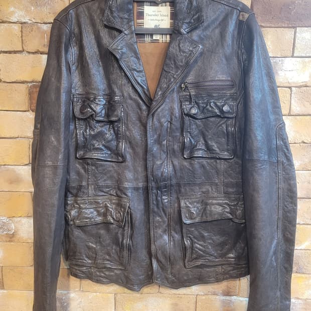 썰스데이 아일랜드 빈티지 양가죽 자켓 L