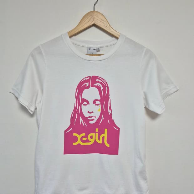 엑스걸Xgirl 빅 그래픽 Y2K티셔츠 1사이즈 - T169