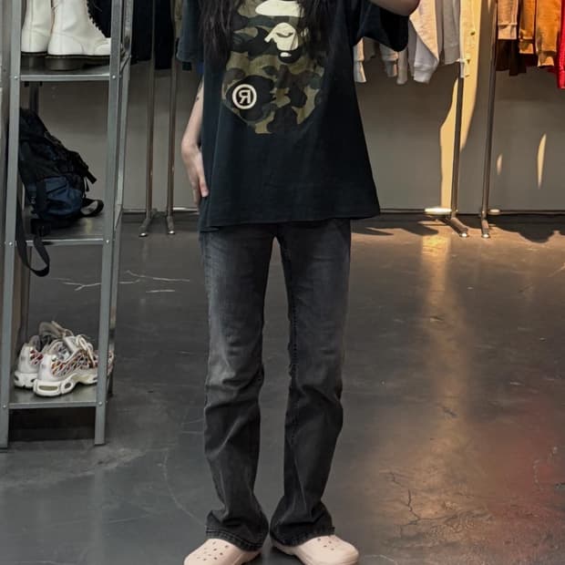 베이프 카모플라쥬 빅 에이프 헤드로고 반팔 A3134