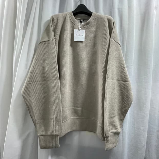 어반/ 플랙스 골지 오버핏 라운드 니트 베이지/ 3