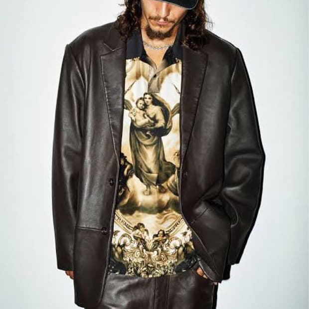 Supreme leather blazer brown