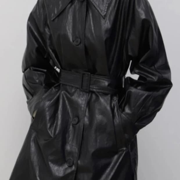 트리밍버드 21fw 하프 레더자켓(벨트O) 브라운