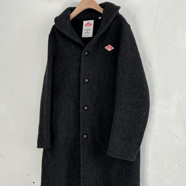 Danton 단톤 차콜컬러 울 후드 코트 