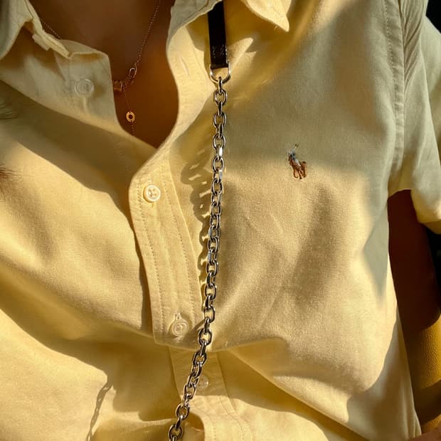 polo 빈티지 긴팔 셔츠 키즈 옐로우 노랑