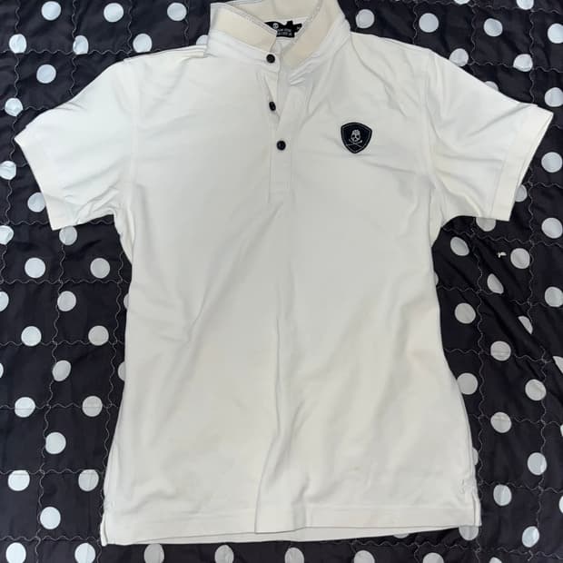 해골 카라 반팔 티셔츠 펑크 갸루 고스 화이트 y2k 빈티지