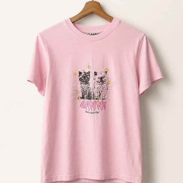 25SS 가니 반팔 티셔츠 T4164868 PINK DOM