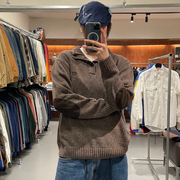CHAPS 울 니트 반집업  