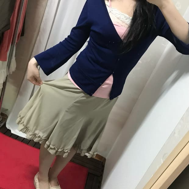 앤틱 빈티지 나시 가디건 스커트 세트