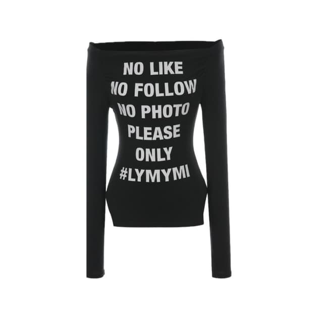 플리즈노팔로우 케이시 오프숄더 블랙