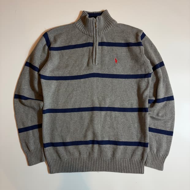 폴로 랄프로렌 스트라이프 하프집업 니트