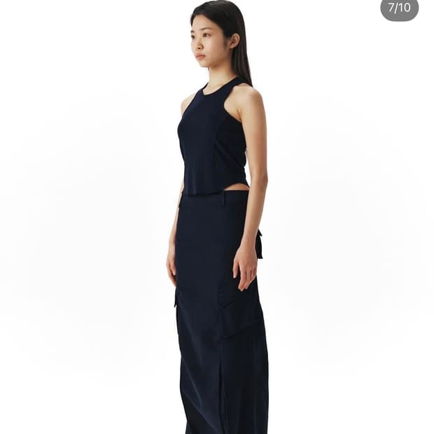 ee누마레 카고 스커트 네이비