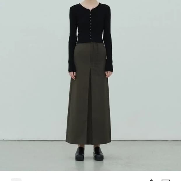 다이애그널 스트링 벨트 스커트 카키