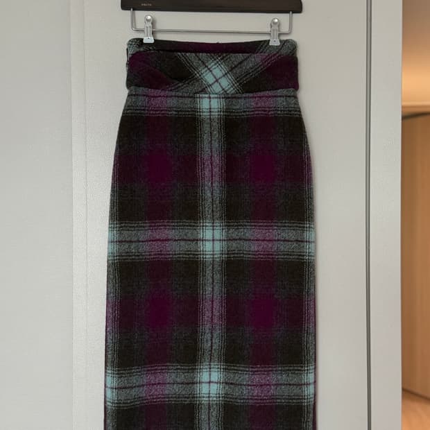 드리스반노튼(Dries Van Noten) 울 체크 미디스커트 (34)