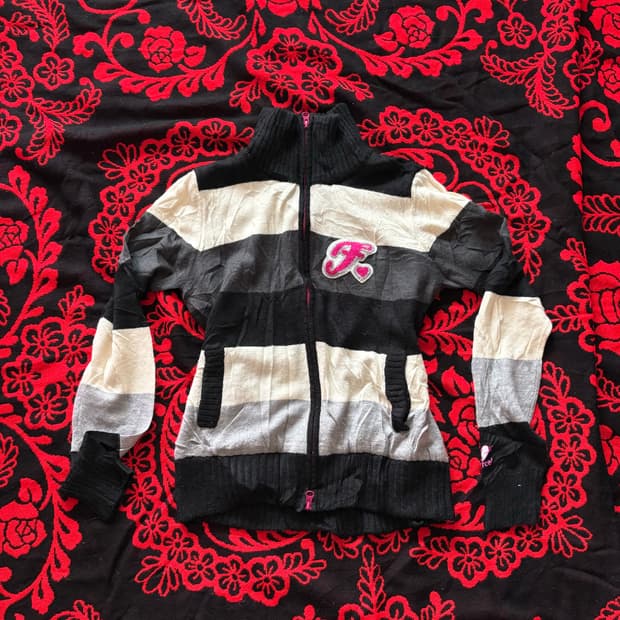 y2k punk gyaru mood knit zip