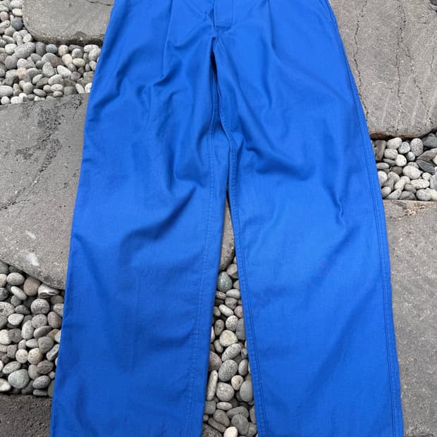 90s VINTAGE FRENCH INK BLUE 프렌치워크 와이드팬츠