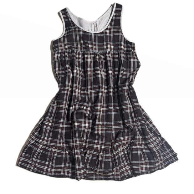 모리걸 체크 나시 원피스