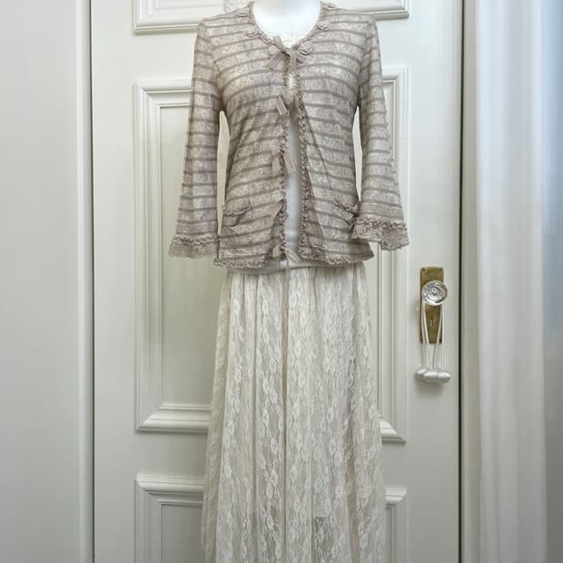 cool beige lace bow fairy 3pcs set