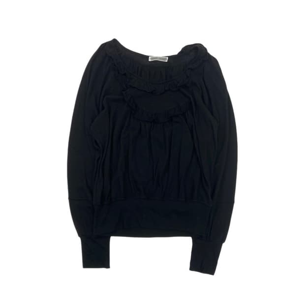 Tsumori chisato .. black ruffle tOp