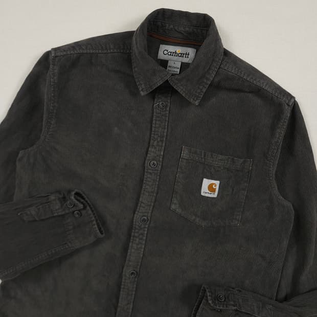 L(100) 칼하트 리워크 코듀로이 헤비셔츠 차콜