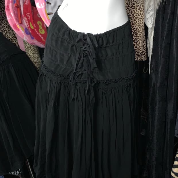 고스 펑크 리본 코르셋 스커트