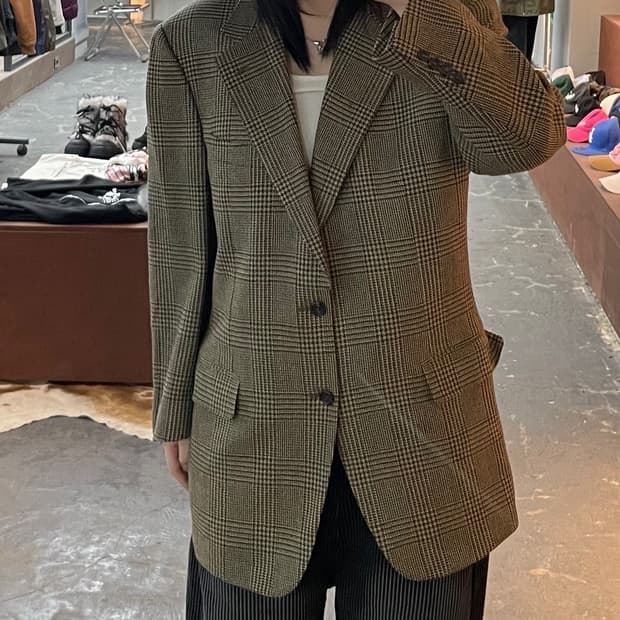 크리스찬 디올 체크 블레이저 자켓 H1766