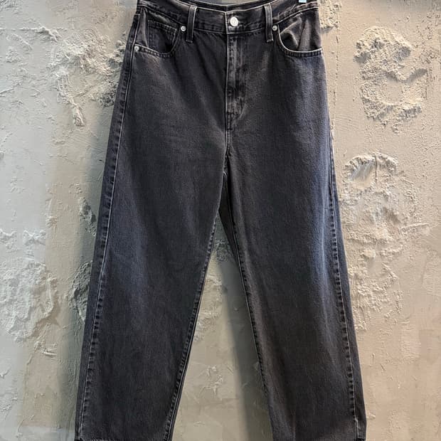 리바이스 LEVIS 하이웨이스트 스트레이트 데님 블랙 26