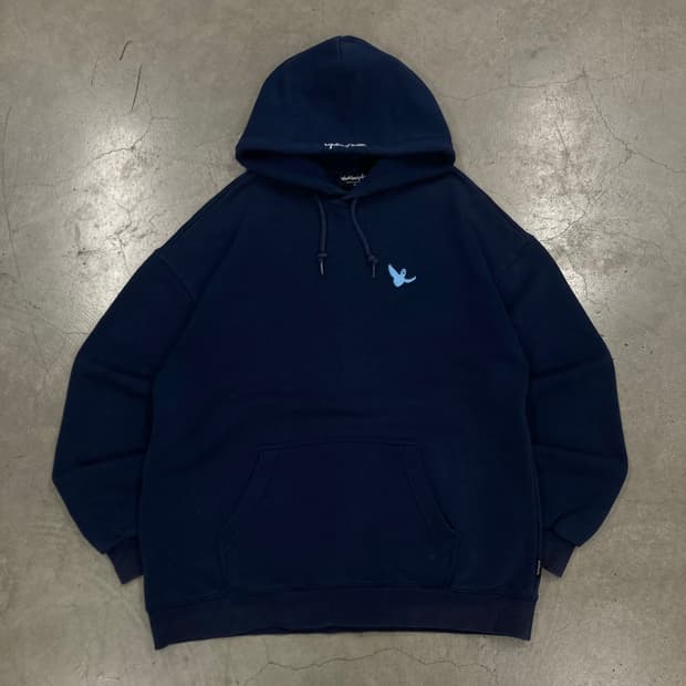 마크곤잘레스 네이비 컬러 스몰 로고 스펠아웃 후드티