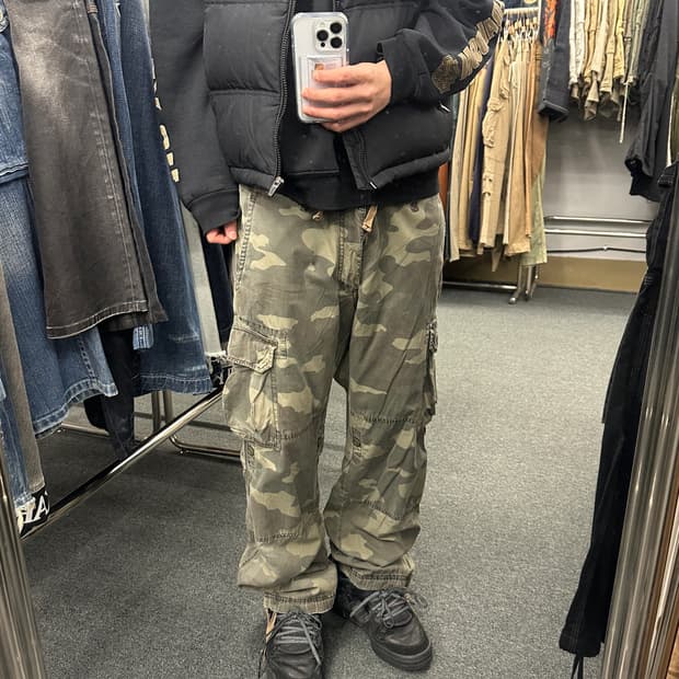 빈티지 밀리터리 카모 카고팬츠