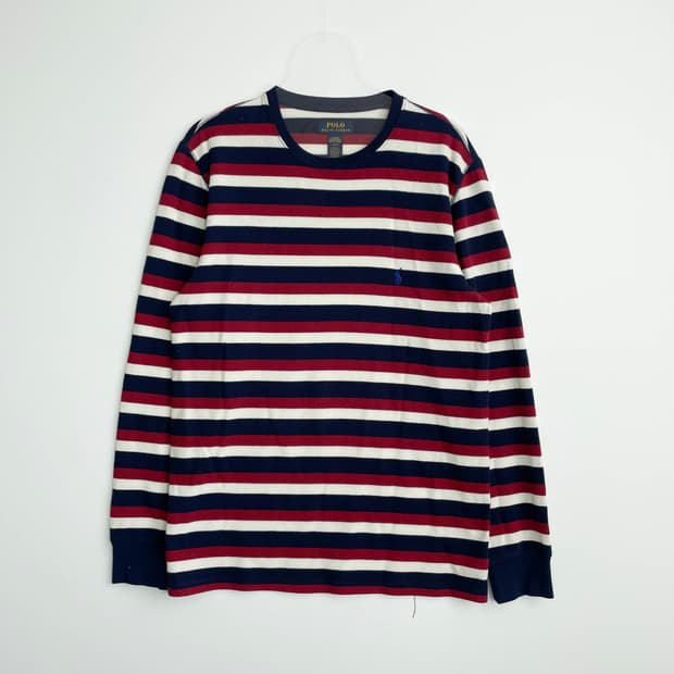 A2 폴로랄프로렌 스트라이프 와플 롱슬리브 티셔츠 100사이즈