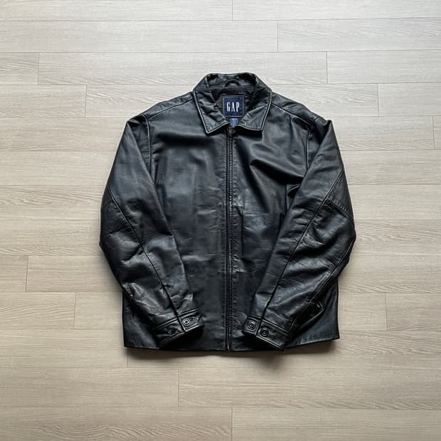 90s 올드갭 레더 자켓 블랙