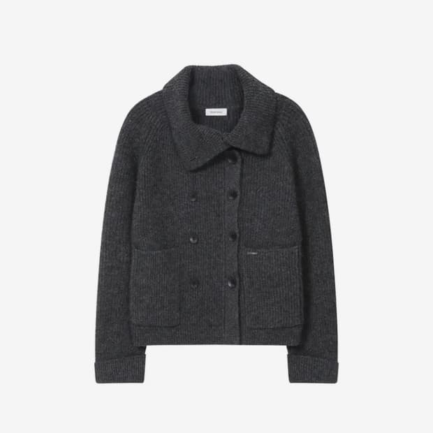 미세키서울 Double button bold knit CHARCOAL