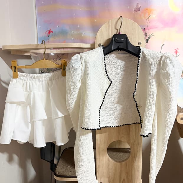 퍼프배색 가디건