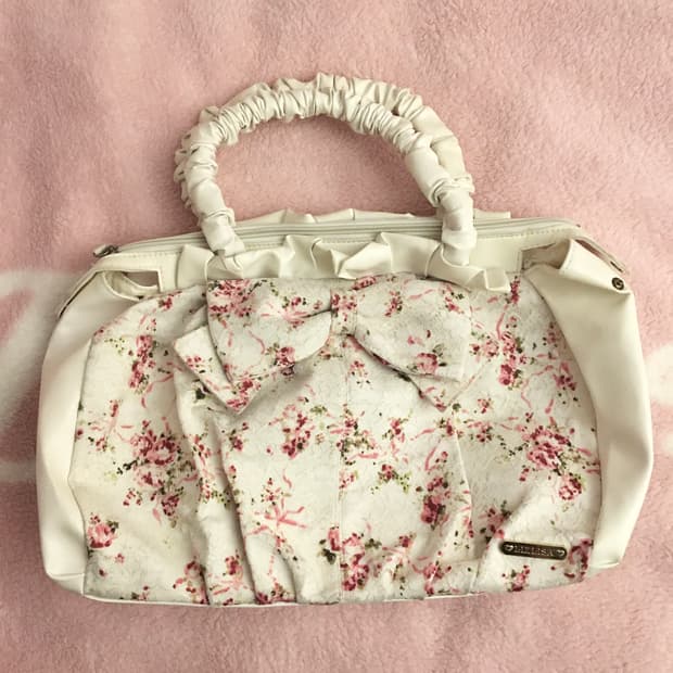 리즈리사 고전 플라워 리본 핸드백 라떼갸루 히메갸루 히메카지 핀터깔