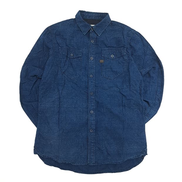 CN684 L 지스타로우 인디고 스카 긴팔 셔츠 남방