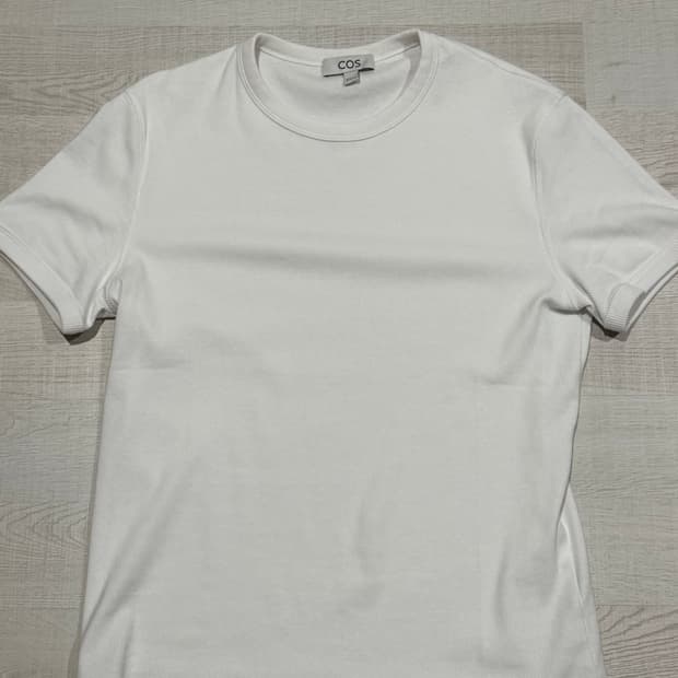 [L] 코스 슬림 리브드 반팔 티셔츠