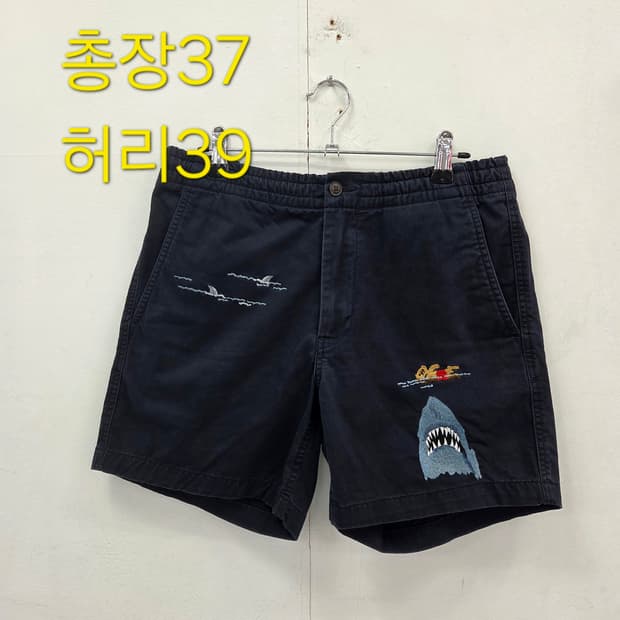 XS 폴로 랄프로렌 네이비 프랩스터 죠스 상어 자수 반바지